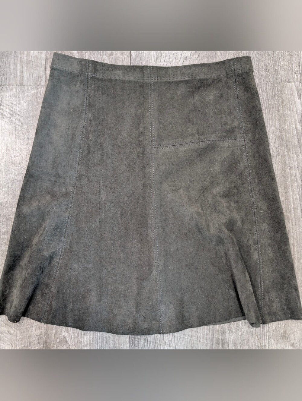 Karen Kane Brown Taupe Faux Suede A-line Pull-on skirt fall XS